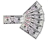 GoodOffer 5 Dollars Play Money - Realistic Prop Money 100 pcs. - Total of $500 Copy Money with Two Sides for Pranks, Games, Monopoly - Educational Play Money for Kids - Prop Five Dollar Bills 