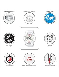 Casio Women 's bebé G bga180be-7b resina,), color blanco reloj de buceo de cuarzo japonés
