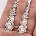 Grace Jun Luxury Bridal Rhinestone Clip on Earrings Non Piercing for Women Large Statement Earrings (Silver ear clip)