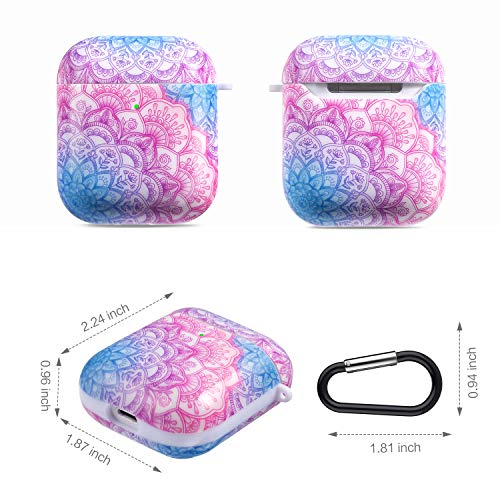 Cutebricase AirPods Case Silicone Protective Cover for Apple AirPods 2 & 1 with Keychain Compatible with Wireless Charging(Mandala)