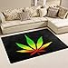 WOZO Marijuana Leaf Black Area Rug Rugs Non-Slip Floor Mat Doormats for Living Room Bedroom 31 x 20 inches