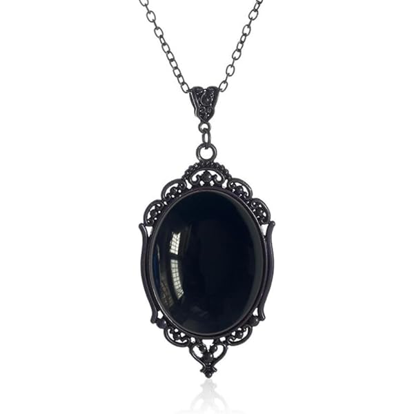 Collar Gótico Con Colgante Camafeo De Gato Negro - Accesorio Vintage Para Halloween Y Moda Oscura
