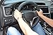 Rueesh Car Steering Wheel Cover, Genuine Leather, Sporty Curves, Durable, Thick, Anti-Slip, 15 Inch Middle Size - Black with Black Lines