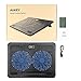 AUKEY Laptop Cooling Pad, Laptop Cooler with 2 Blue LED Fans, 2 USB Ports, and Adjustable Stands for Laptop Up to 17