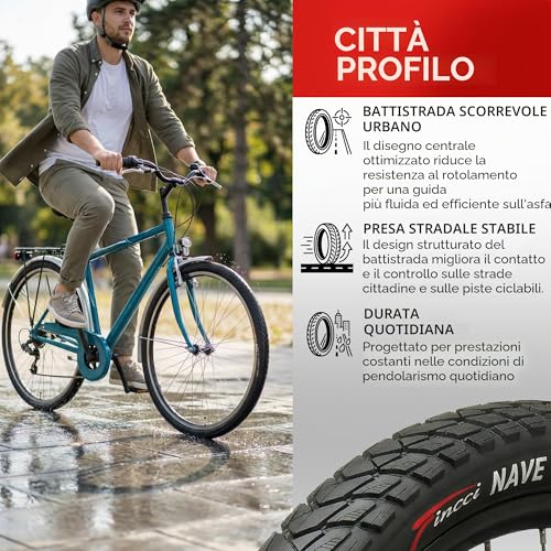 Fincci Gravel Copertoni Bici 700x35c - Set di Pneumatici Pieghevoli 28" con Protezione Antiforatura 1 mm e 2 Camere d'aria 37-622 - Gomme per Montagne & Elettrica Bici, City Bike Uomo & Donna