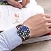 CUENA Mens Analog Quartz Wrist Watch Luxury Sports Fashion Watches Waterproof (Blue Dial)