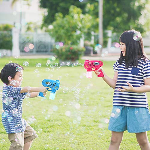 OleOletOy 2 Bubble Guns with 2 Bubble Solution Refill 5 oz Each, Bubble Maker Blower for Kids and Toddlers, Fun Summer Toy Blaster Game for Birthday Party and Wedding, Outdoor Toys for Boys and Girls - Thumbnail 5