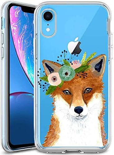 Fox Clear Phone Case Compatible iPhone XR Customized Design by MERVELLE TPU Clear Shock-Proof Protective Case [Ultra Slim, Anti-Slippery]
