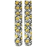 Sockalicious by Confetti and Friends Girl's Fun Knee High Socks - Emoji Soccer