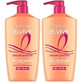 L'Oreal Paris Elvive Dream Lengths Shampoo and Conditioner Set, Seals Split Ends, Hydrating &amp; Strengthening Hair Repair, Fine Castor Oil and Vitamins B3 and B5, 56 Fl Oz Set