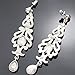 Silver Earrings Q&Q Fashion Art Deco 20s 30s Flapper Gatsby Austria Crystal Bridal Silver Dangle Earrings