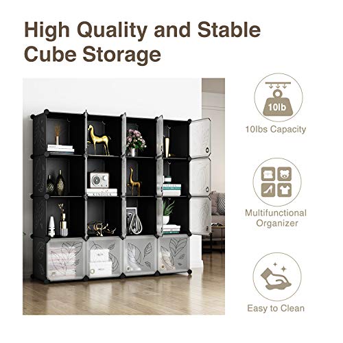 GREENSTELL Cube Storage Organizer, Plastic Closet Organizer with Doors