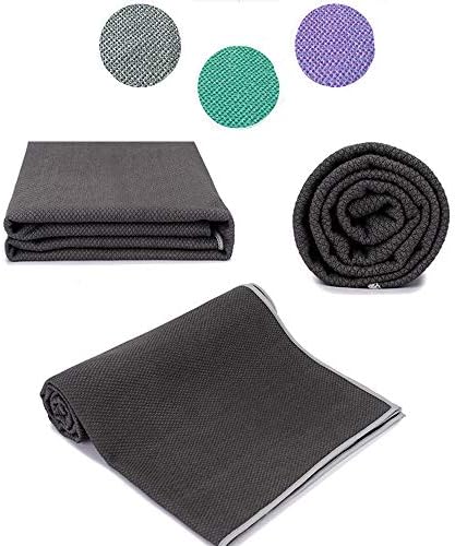 UCOOLY Yoga Towel,Microfiber Mat Towels w Free Spray Bottle and Smart Corner Pocket Elastic Loop Design, Non Slip, Super Soft Sweat Absorbent Towel for Hot Yoga, Pilates and Fitness 24x72