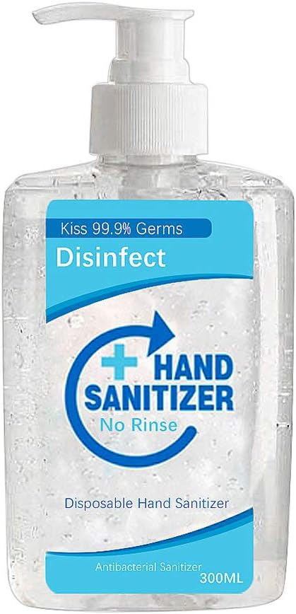300ML Rinse-Free Antibacterial Hygienic Gel, Non-Rinse Hand Sanitizer Gel,Hand Sanitizer Long-Lasting Speed,Hand Cleanser Gel Effective 99.99%, Light Moisturizing,for Home Office School