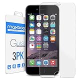 iPhone 6 Plus Screen Protector, Maxboost (3-Pack) Tempered Glass Screen Protectors for Apple iPhone 6 Plus Phone [HD Clarity] [Case Friendly] [Easy Install] (3 Pack)