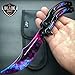 CS:GO GALAXY BLACK PEARL Doppler Practice Knife Balisong Butterfly Tactical Combat Trainer w/Sheath (Limited Edition) + Free CSGO Dog Tag Necklace