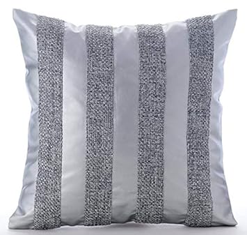 Amazon Com Silver Throw Pillows Cover For Couch Jute Metallic