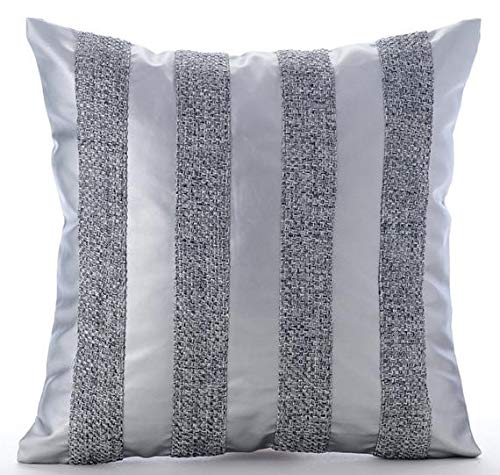 Amazon Com Silver Throw Pillows Cover For Couch Jute Metallic