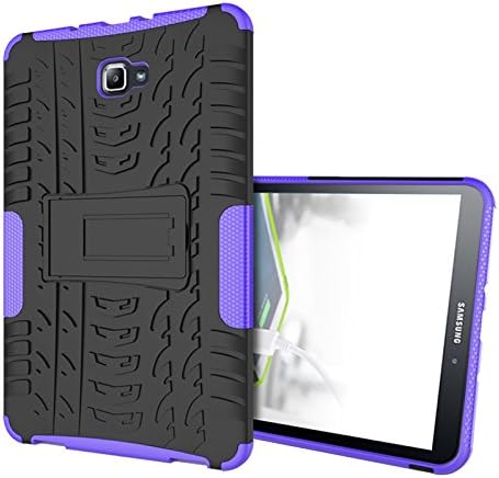 Tab A 10.1" Tablet Case,Albc Hybrid Rugged Heavy Duty Armor Hard Back Impact Resistant Cover Case for Samsung Galaxy Tab A 10.1 Inches SM-T580/T585 2016 Stand Shell with Kickstand (purple)