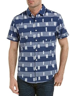 Mens Heritage Slim Fit Woven Shirt, L, Blue