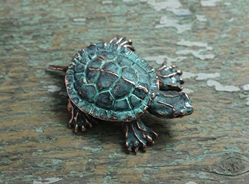 Copper turtle sculpture