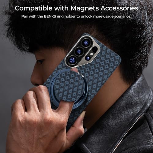 BENKS ArmorGrid ArmorAir for Samsung Galaxy S26 Ultra Magnetic Ultra Slim Case, Compatible with MagSafe, Caseless Feeling for Galaxy S26 Ultra Case by Kevlar Aramid, Minimalist Design, Azure Blue