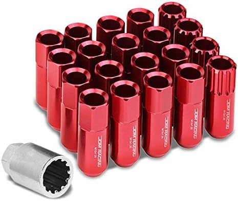 UrMarketOutlet Red Aluminum M12 x 1.25 20MM Diameter/60MM Height Open End Acorn Tuner 16 Piece Lug Nuts+4 Lock Nuts