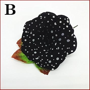 Amazon ｂタイプ スペイン製 フラメンコ ヘッドドレス 大輪バラコサージュ 水玉 葉っぱ付き 個性的見栄えする大きなサイズの薔薇 フラメンコ衣装にぴったり ドット柄の珍しい花 髪飾り ヘアアクセサリー選べるカラー Sk2 A Mika Dress ミカドレス ダンス用品