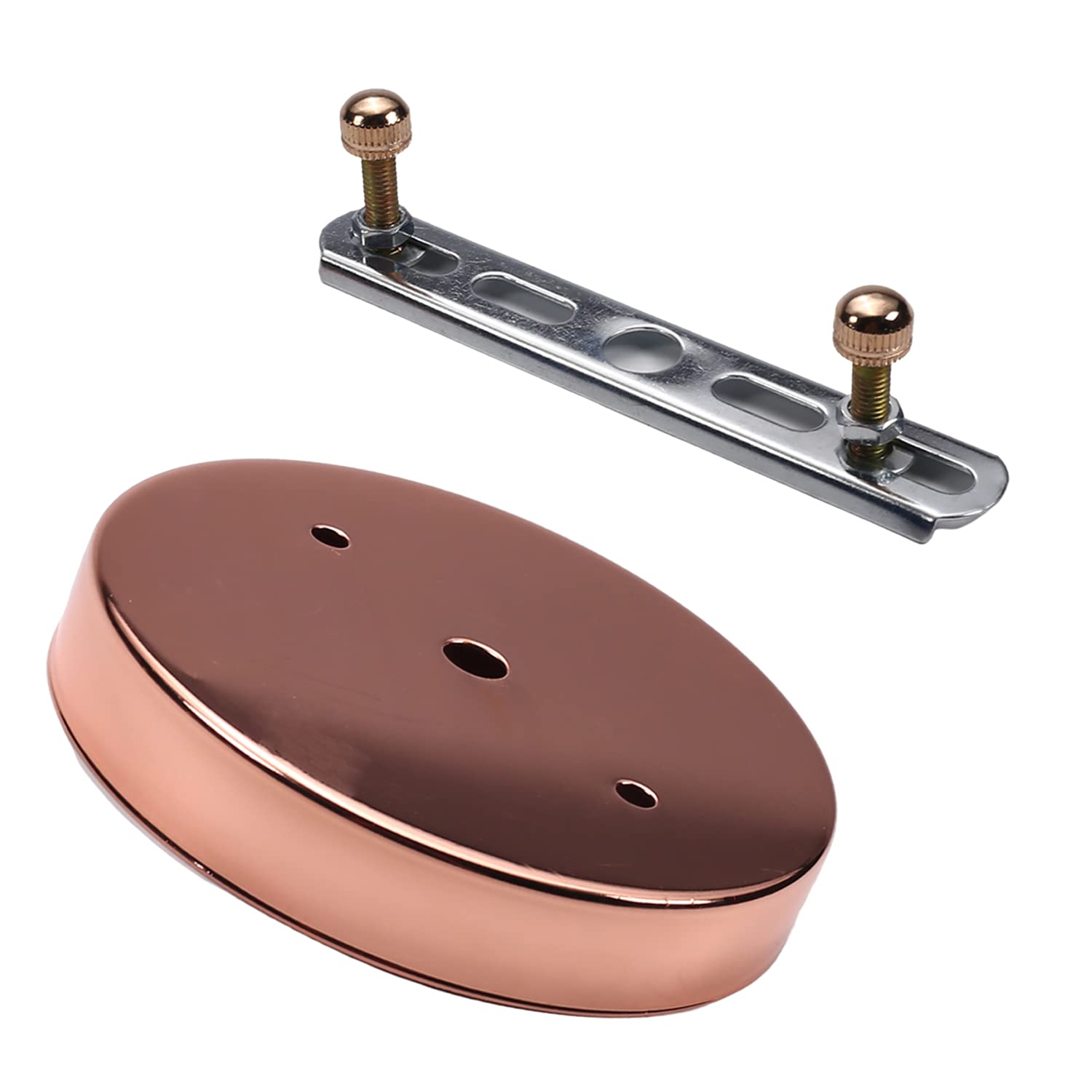 Othmro Pendant Light Fitting, Ceiling Rose Light Holder 4.72"/12cm Dia, Ceiling Pendant Plate Holder for Hanging Lamps and Lanterns - Rose Gold 1pc