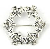 Sterling Silver Scottish Thistle Brooch Celtic Knotwork