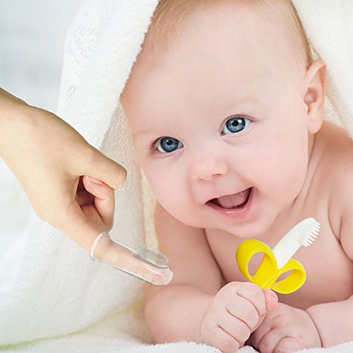 1 Toothbrush+Teether+Silicone+Training+toothbrushes