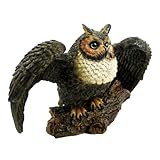 Michael Carr Designs 80052 Great Horned Owl with Spread Wings Outdoor Statue
