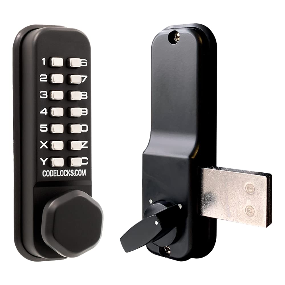 Codelocks CL200 Marine Surface Deadbolt Door Lock, Black