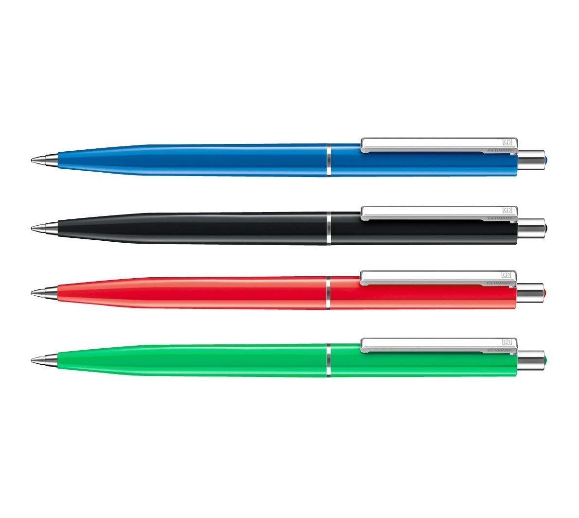 allpremio Pack of 50 Ballpoint Pens Assorted Colours Quality – Ink Colour Blue Knitting Thickness M – Indelible according to ISO 12757-2 – Economy Pack Retractable Ballpoint Pen with Metal Clip