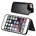 kazineer iPhone 6 Case, iPhone 6S Case, Black Leather Slim Back Cover with Credit Card Holder Protective Case [Compatible with Magnetic car Mount] for Apple iPhone 6 / iPhone 6S Cover