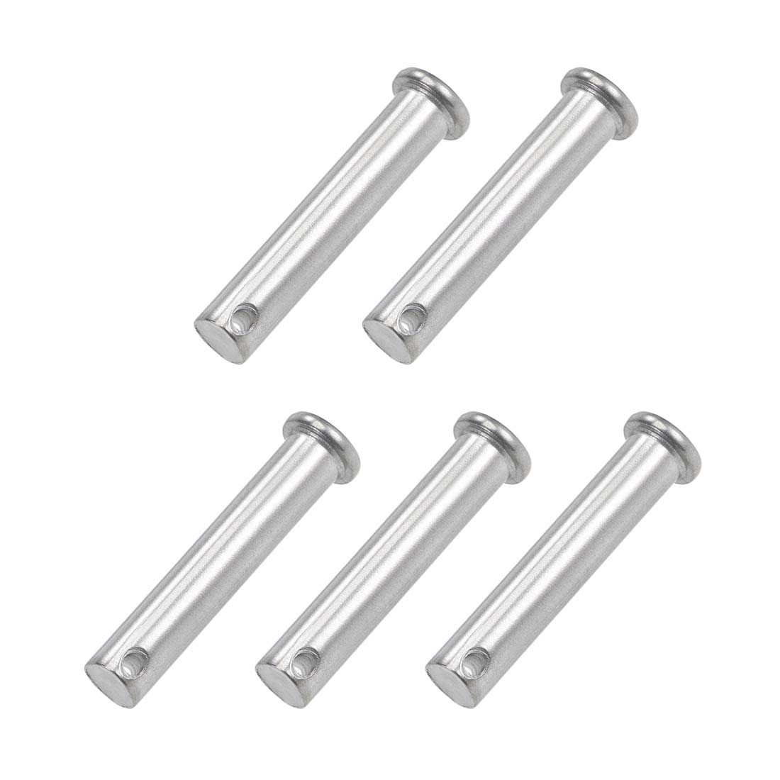 sourcing map Single Hole Clevis Pins - 10mm X 50mm Flat Head 304 Stainless Steel Link Hinge Pin 5Pcs