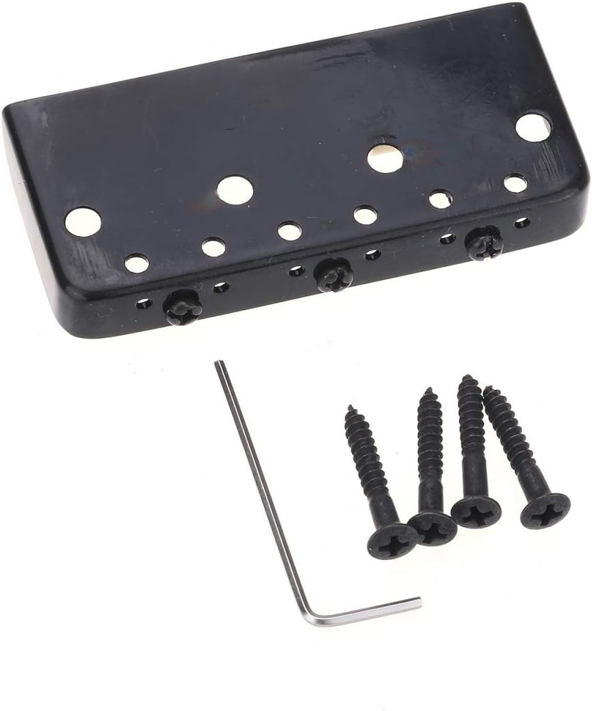 Wilkinson WTBS Short Telecaster Bridge Brass Compensated 3-Saddles for Humbucker Tele Style or Vintage Electric Guitar, Black - Image 4