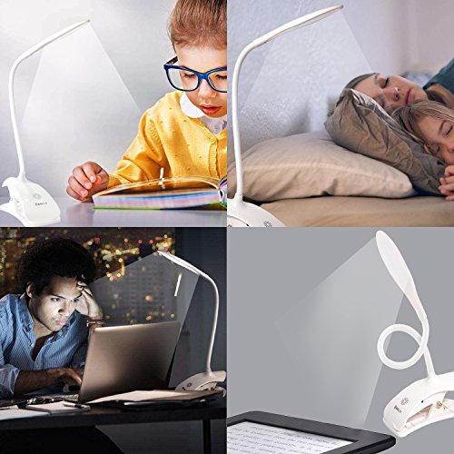 LED Reading Light, Bolly Book Light Desk Lamp for Kids Clip on Bed and Headboard -3 Brightness, Eye Protection, Lightweight, USB Rechargeable and Touch Switch-Perfect for Bookworms & Kids - Thumbnail 6