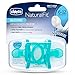 Chicco PhysioForma 100% Soft Silicone One Piece Pacifier for Babies Aged 6-16 Months | BPA & Latex Free | Reusable Sterilizing Case | Teal, 2pk