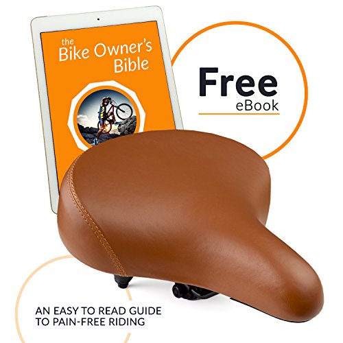 Beach Cruiser Bike Seat - Extra Wide Bicycle Saddle [Stylish and Soft] Replacement Bike Saddle for Women and Men (Vintage Brown) - Thumbnail 6