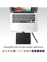 Parblo A640   Tableta de dibujo con lápiz capacitivo de 8192 niveles, 7,2" x 5,9" para trabajos de arte digital, dibujo, dibujo, dibujo, diseño, pintura
