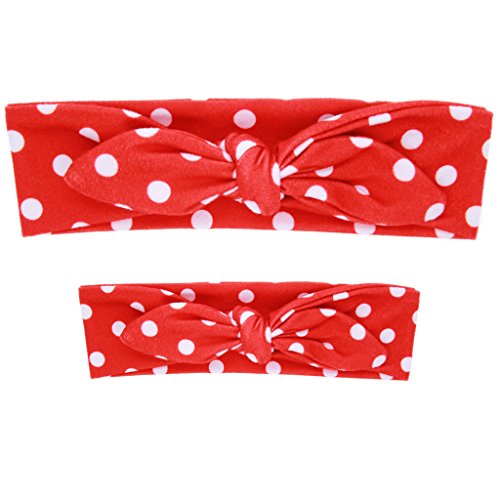 Comfysail Mother and Baby Girls Headband Hairband Bow Knot Elastic Headdress Set