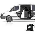 Living in a Bubble Van Bug Screen for Standard Roof Mercedes Sprinter & Ford Transit and High Roof RAM Promaster, Universal Size Side Door Flyscreen Mosquito Net, Center Magnetic Closure