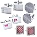 JOVIVI® 4Pairs Stainless Steel Mens Classic Modern Ornate Pattern Style Dress Shirt Cufflinks Mix Design Set (Pink)
