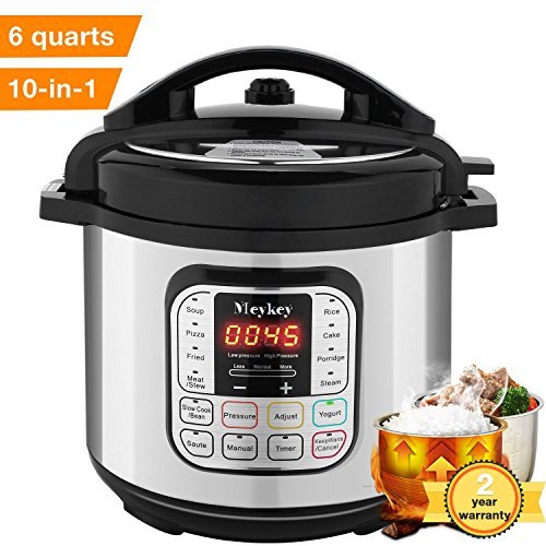 10-in-1 Intelligent Pressure Cooker, Slow Cooker, Rice Cooker, Steamer, Fryer, Yogurt Maker and Warmer; 6 Qt, 1000W