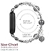 CreateGreat for Fitbit Versa Bands, Stainless Steel Metal Replacement Wristbands Bling Adjustable Fitbit Versa Accessories Pearl Bracelet Strap