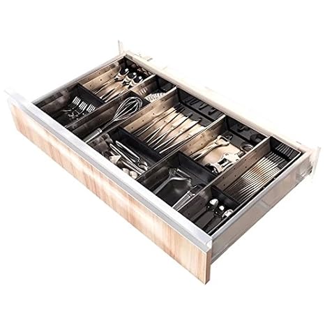 Unika Stainless Steel Cutlery Tray Adjustable Utensil Organizer