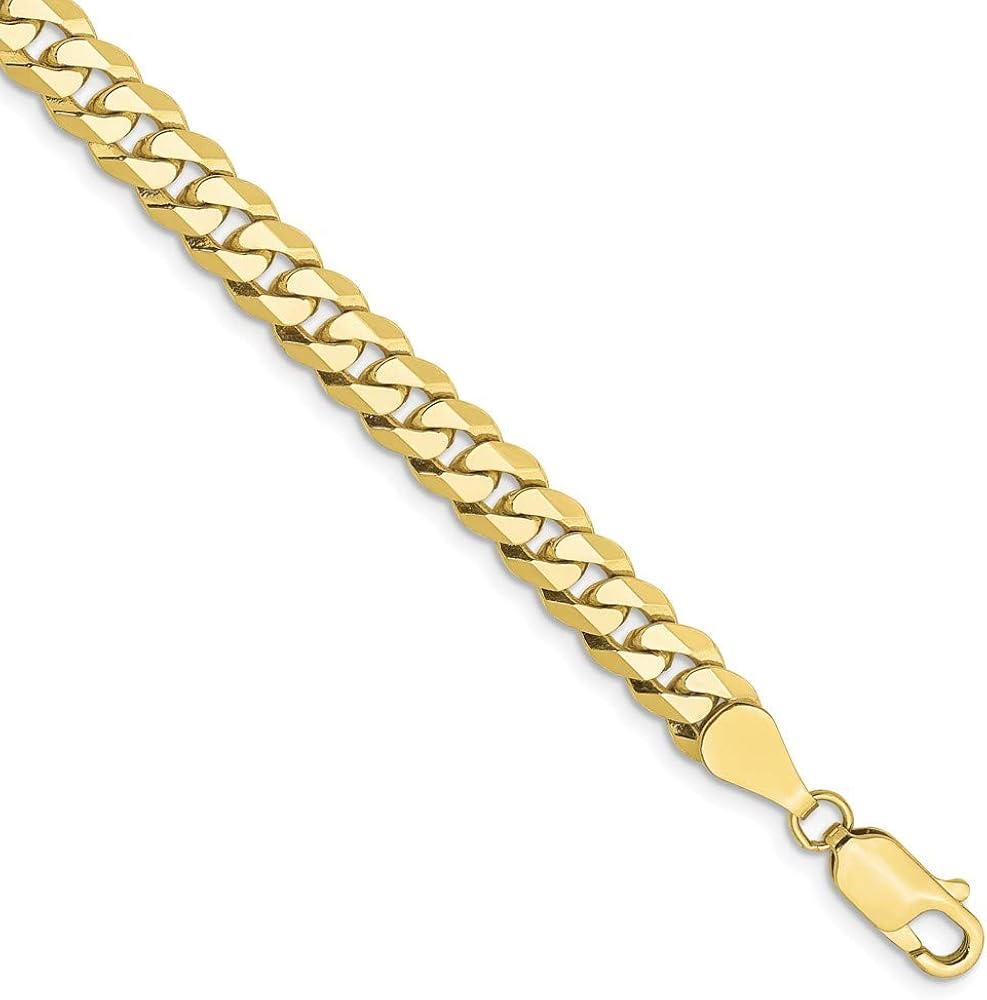 10k Yellow Gold Flat Beveled Curb Chain 