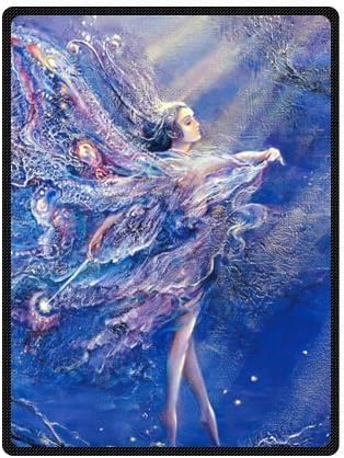 Qihua Queen Size Fairy Printing Velvet Plush Throw Blanket Comfort Design Home Decoration Fleece Blanket Perfect for Couch Sofa or Travelling 58" x 80" (5)