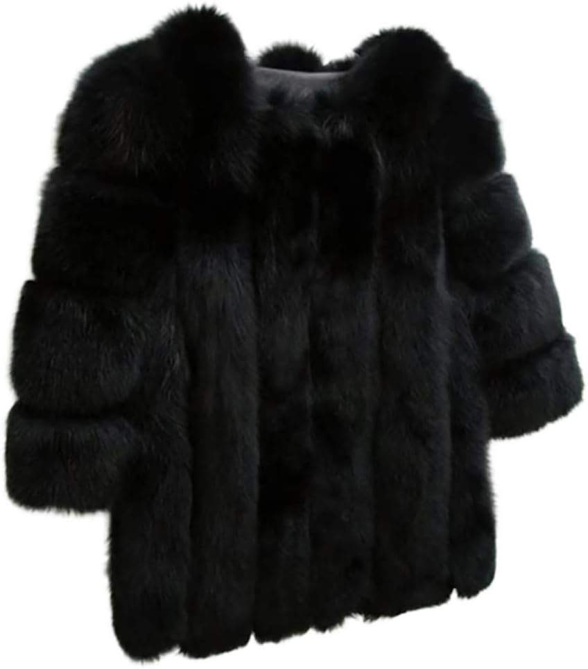 Fhuuly New Women's Fashion Winter Warm Fuax Fur Long Sleeve Sexy Coat Plus Outwear